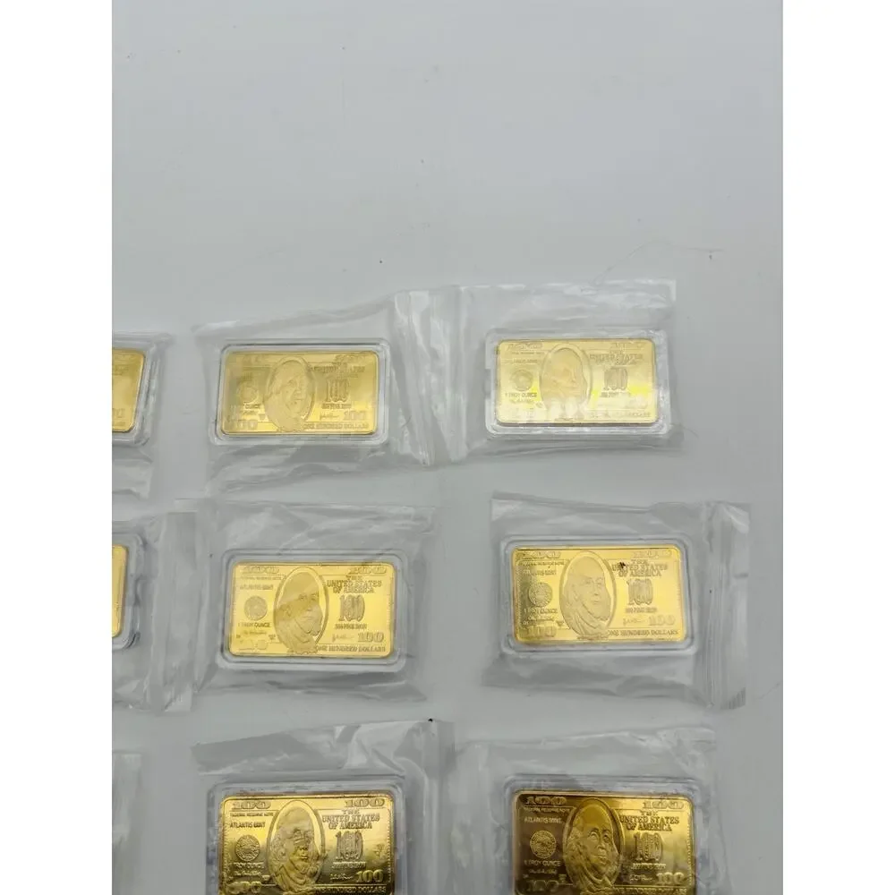 Lot Of 15 Atlantis mint 1 troy ounce USA $100.00 cased wafer bar .999 fine iron